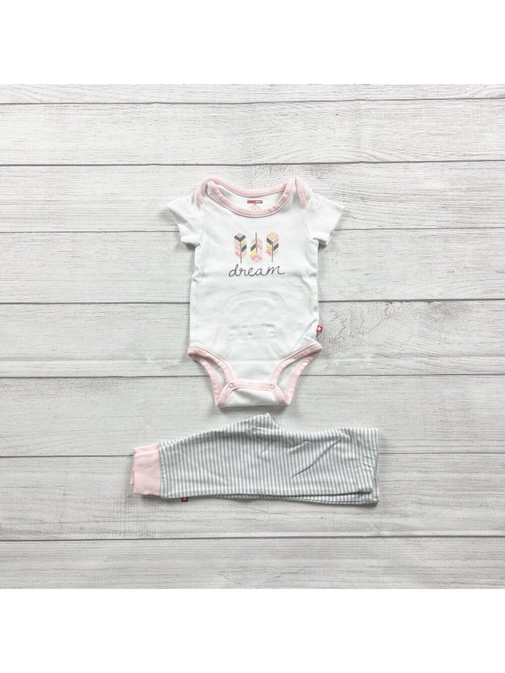 Skip Hop Baby 2 Piece Outfit Dream Print Bodysuit Striped Pants 6-9 Months